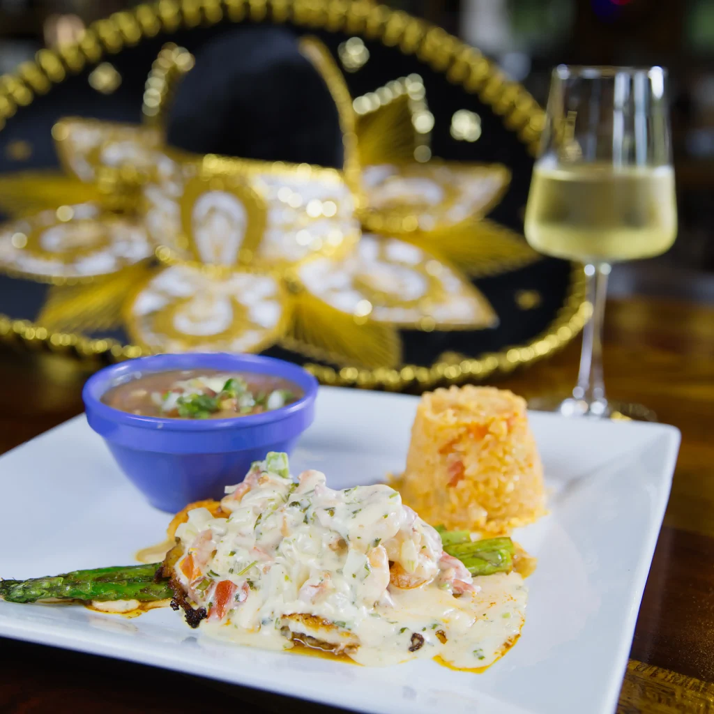 Shrimp cantina tacos and tequila